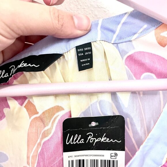 NWT Ulla Popken Floral Print Long Sleeve Ruffle Hem Stretch Dress Size 28/30 - Picture 3 of 6